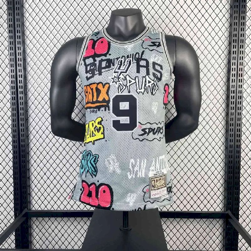 Camisa masculina M&N 2002/03 Tony Parker retrô