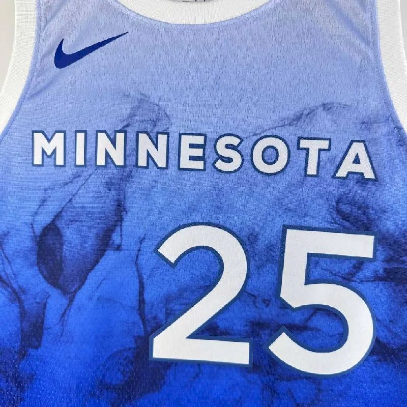 Camisa azul Derrick Rose masculina 2024 – Edição City