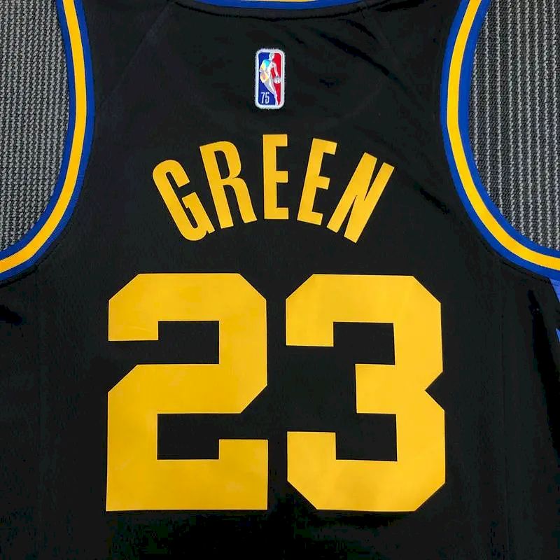 Men’s Draymond Green Black Team Jersey – 75th Anniversary City Edition