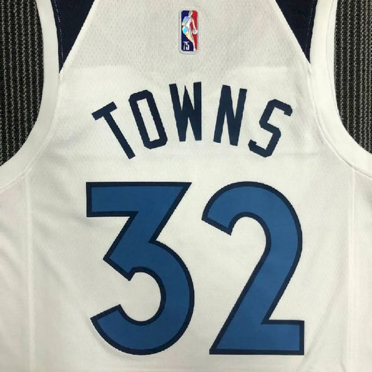 Camisa masculina Karl-Anthony Towns branca – Edição de 75º aniversário