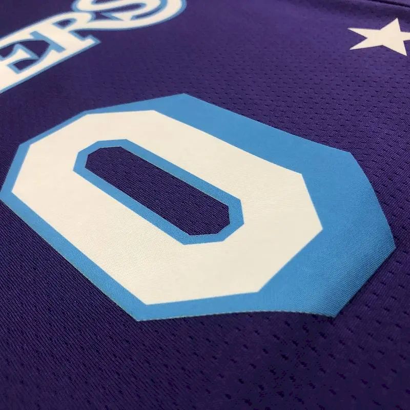 Camisa masculina roxa Russell Westbrook Team – Edição City do 75º aniversário