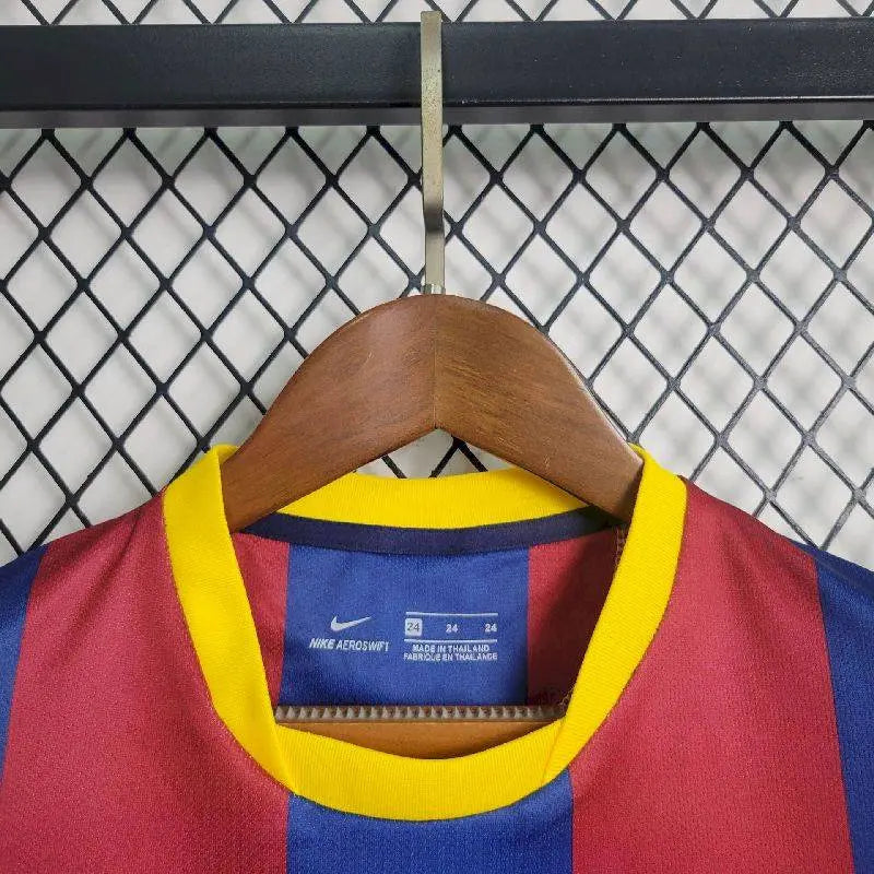 Barcelona 2010/11 Home Kids Retro Jersey And Shorts