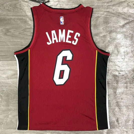 Camisa LeBron James Vermelha Masculina 2020-21 Swingman Versão Jogador – Edição Statement