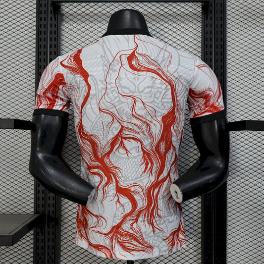 Camisa Real Madrid 2025/26 Branca e Preta Dragão Edição Especial Versão Jogador