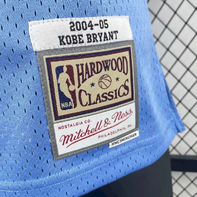 Camisa masculina M&N Kobe Bryant azul retrô 2004/05