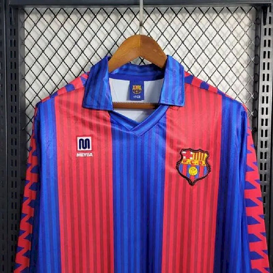 Camisa retrô manga longa do Barcelona 1991/92 Home