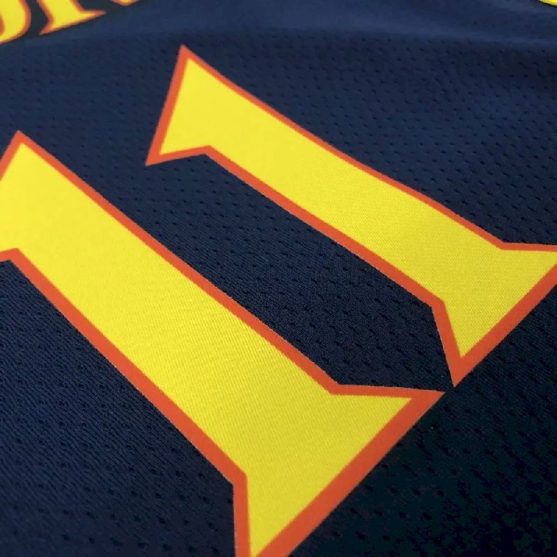 Camisa masculina Klay Thompson azul marinho versão jogador – edição clássica retrô