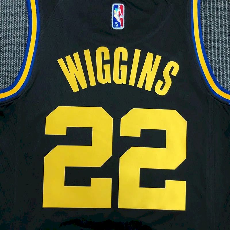 Men’s Andrew Wiggins Black Team Jersey – 75th Anniversary City Edition