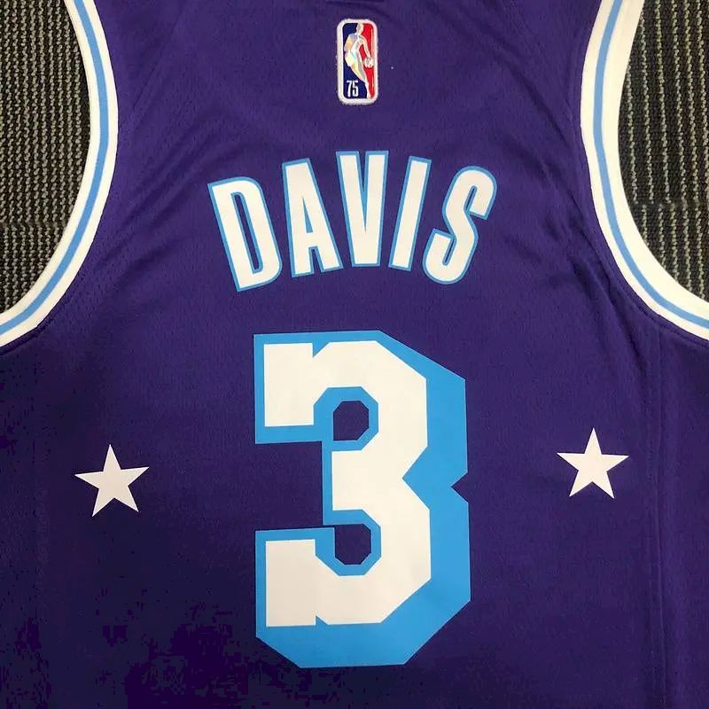 Camisa masculina roxa Anthony Davis Team – Edição City do 75º aniversário