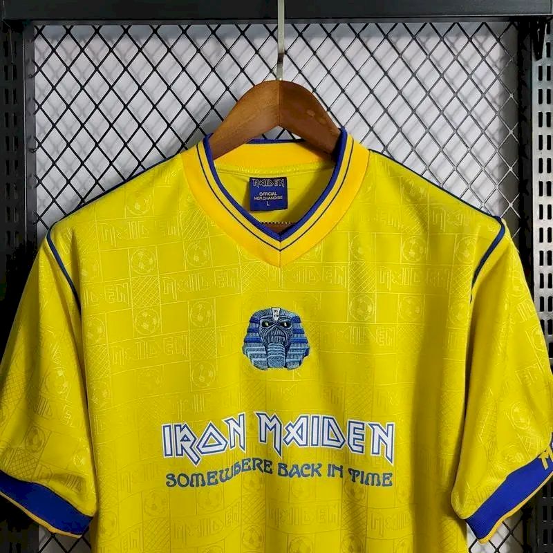 Camisa amarela retrô do West Ham United Iron Maiden 2008