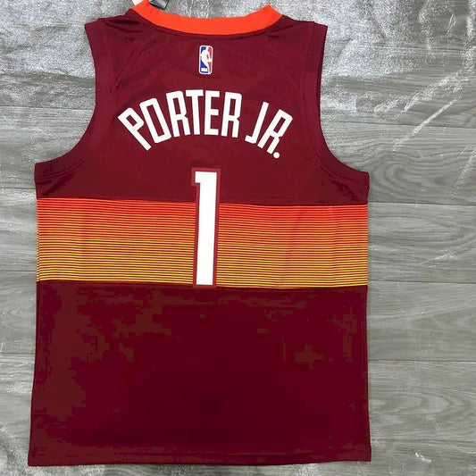 Camisa masculina Michael Porter Jr. vermelha 2020-21 Swingman versão jogador – Edição City