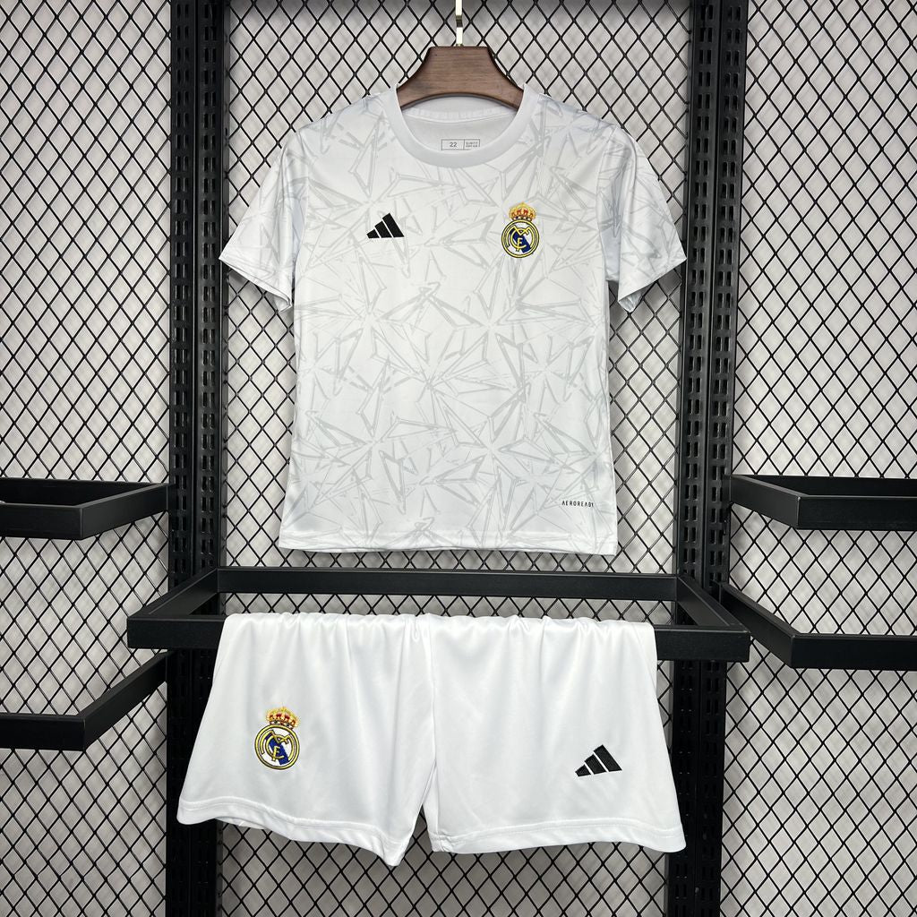 Real Madrid 2024/25 Pre Match Training Kids Kit