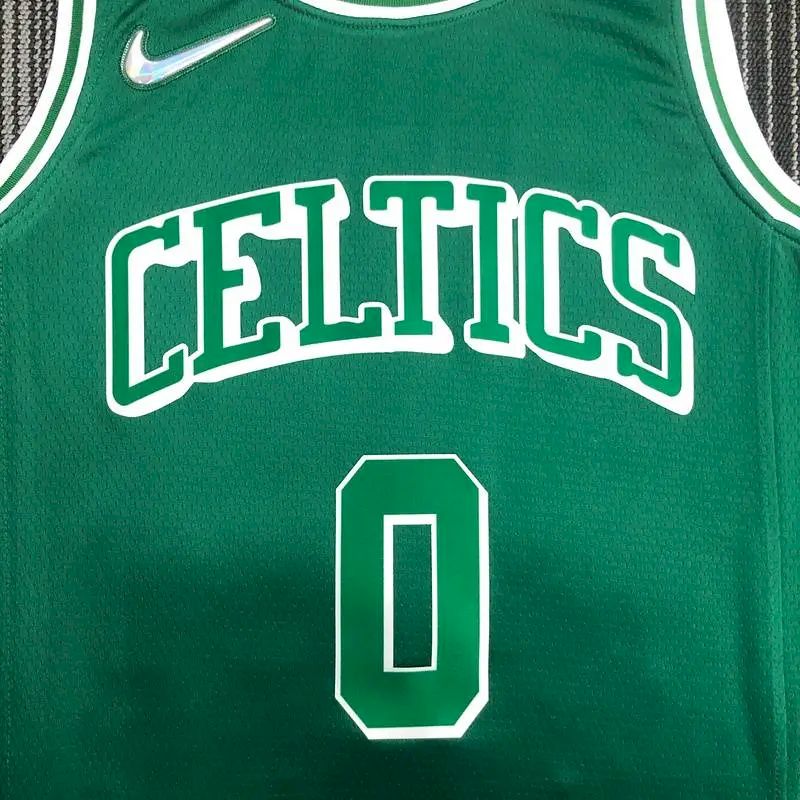 Camisa masculina Jayson Tatum Green Team – Edição City de 75º aniversário