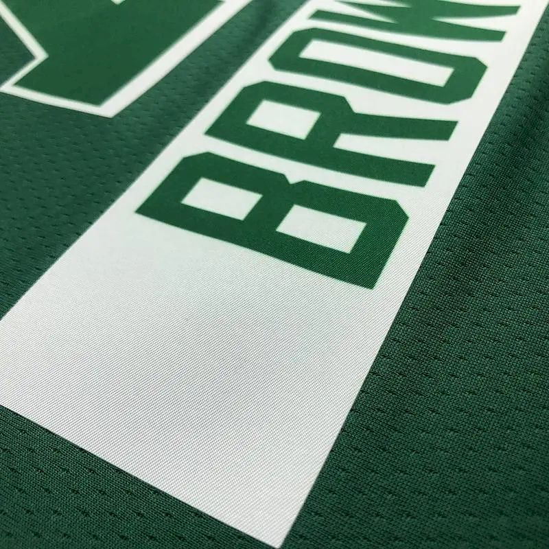 Camisa masculina Jaylen Brown Green Team – Edição City de 75º aniversário