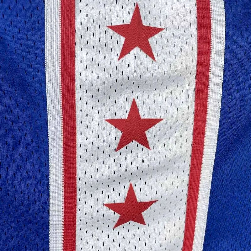 Camisa masculina M&N Julius Erving azul retrô 1982/83