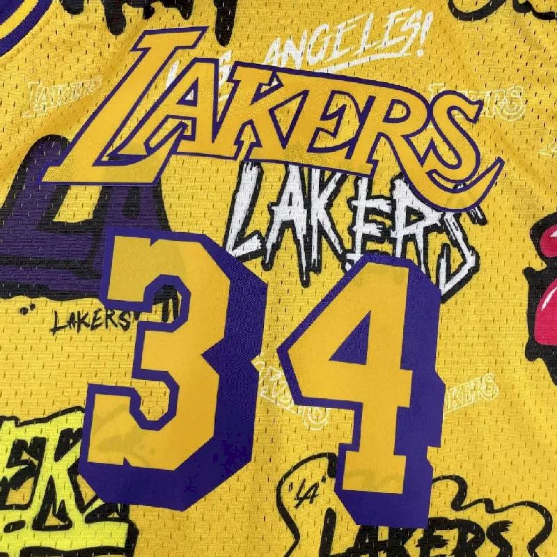 Camisa Masculina M&N Shaquille O'Neal Retro Amarela 1996/97