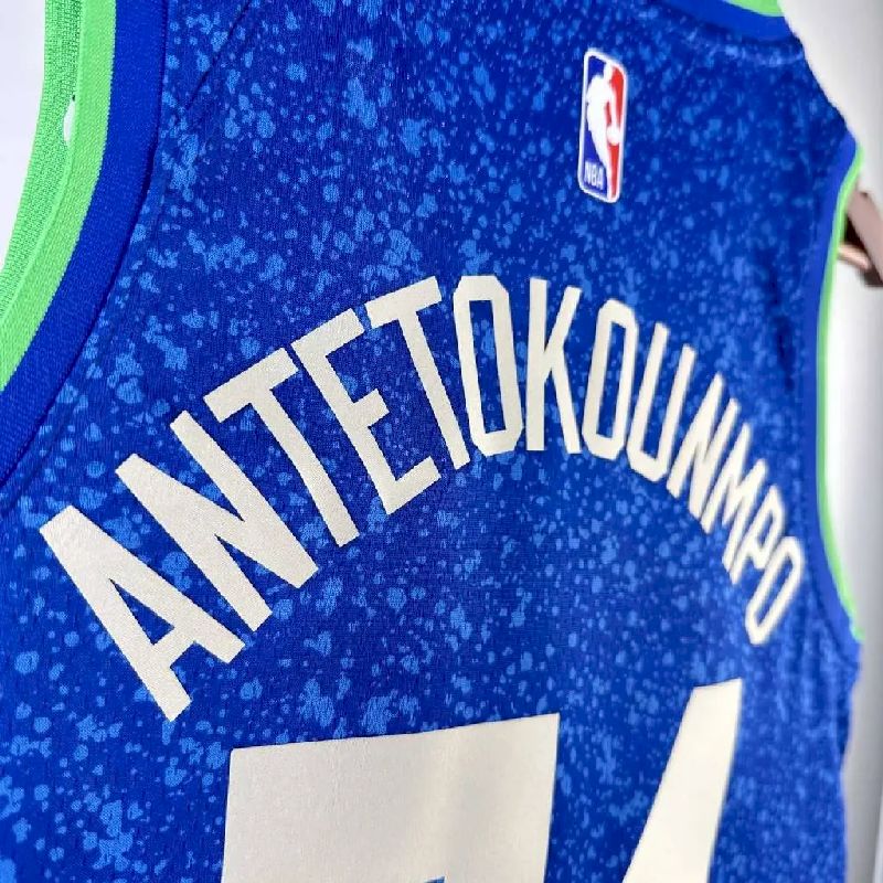 Camisa Azul Masculina Giannis Antetokounmpo 2024 – Edição Cidade