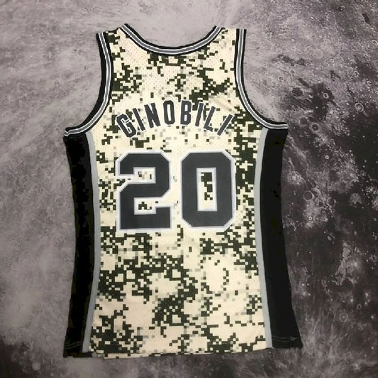 Camisa retrô masculina M&N 2013/14 Manu Gin bili