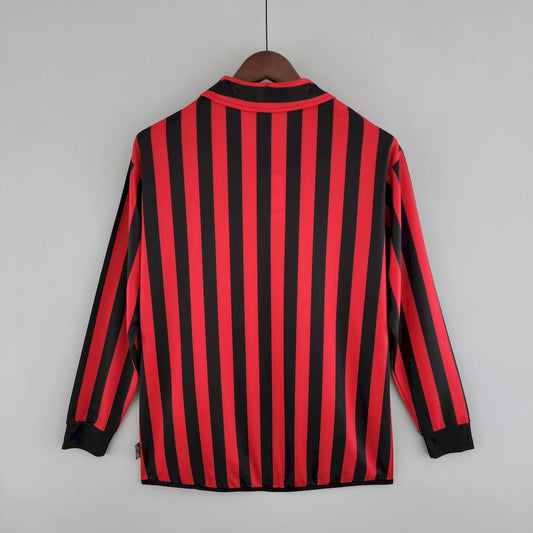 Camisa retrô de mangas compridas do AC Milan 1999/00 Home