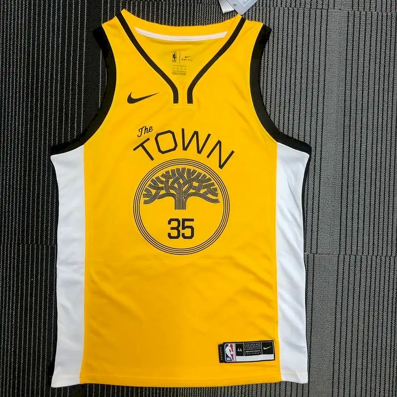 Camisa Kevin Durant com gola V amarela versão jogador masculina – Edição Statement