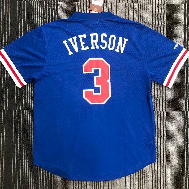 Allen Iverson Men’s Blue Player Jersey – Throwback Edition