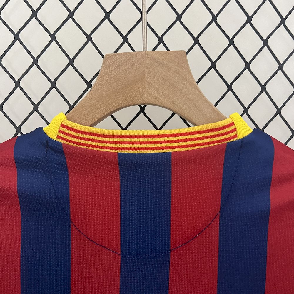 Barcelona 2013/14 Home Kids Retro Jersey And Shorts