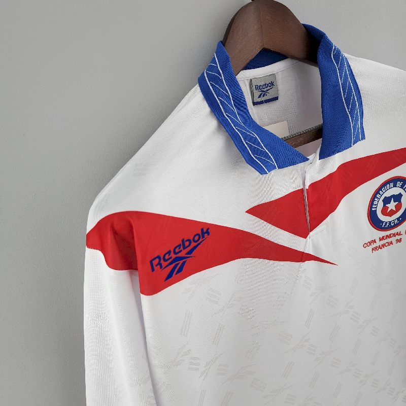Camisa reserva de mangas compridas retrô do Chile 1998