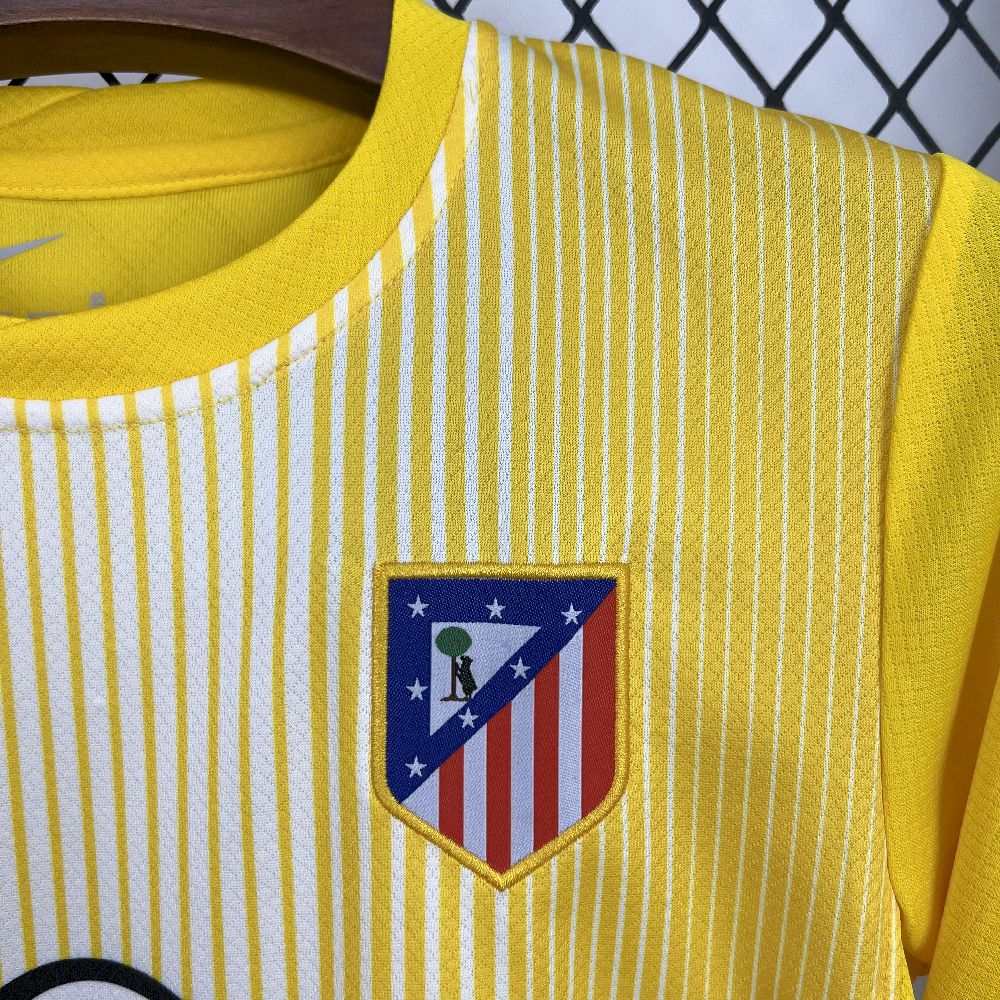 Atlético Madrid 2025/26 Yellow Goalkeeper Kids Kit