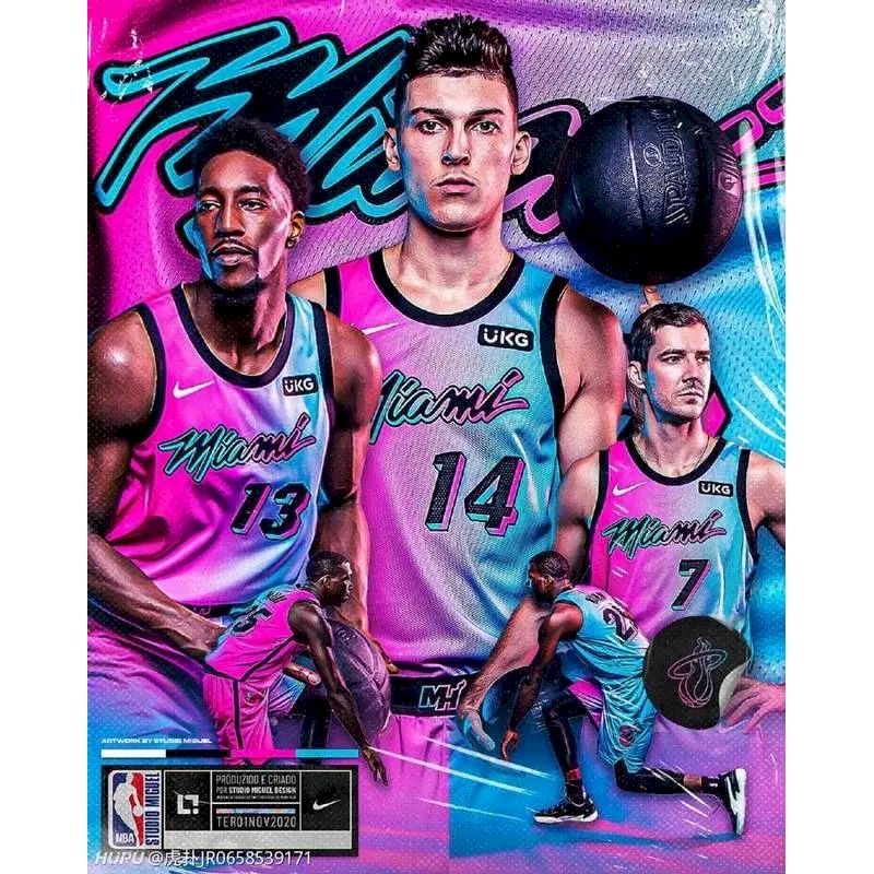 Men’s Tyler Herro 2020-21 Pink Swingman Player Version Jersey – City Edition