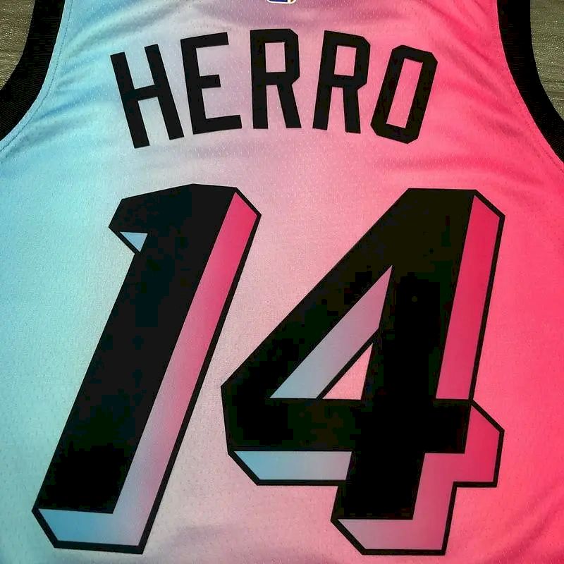 Men’s Tyler Herro 2020-21 Pink Swingman Player Version Jersey – City Edition