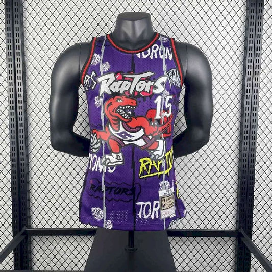 Camisa masculina M&N 1998/99 Vince Carter roxa retrô