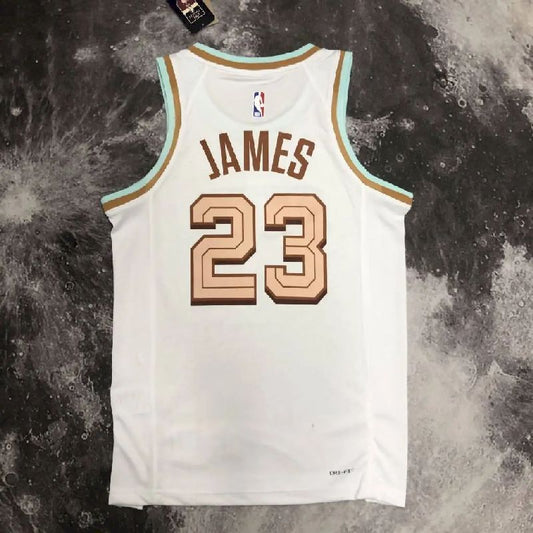 Camisa masculina LeBron Raymone James White Team – Edição City