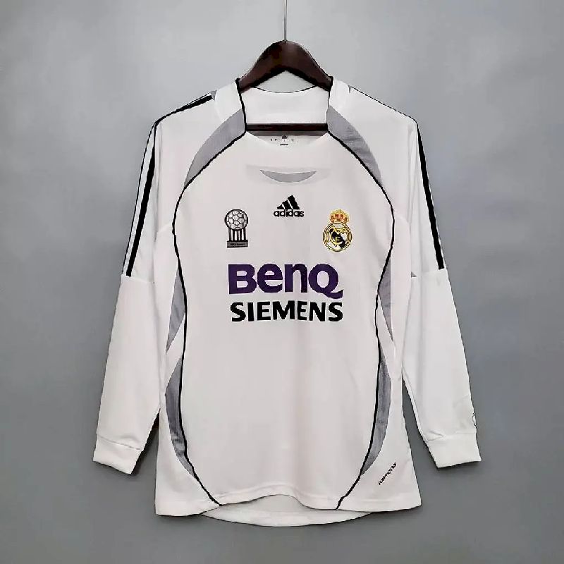 Camisa retrô de mangas compridas do Real Madrid 2006/07 Home