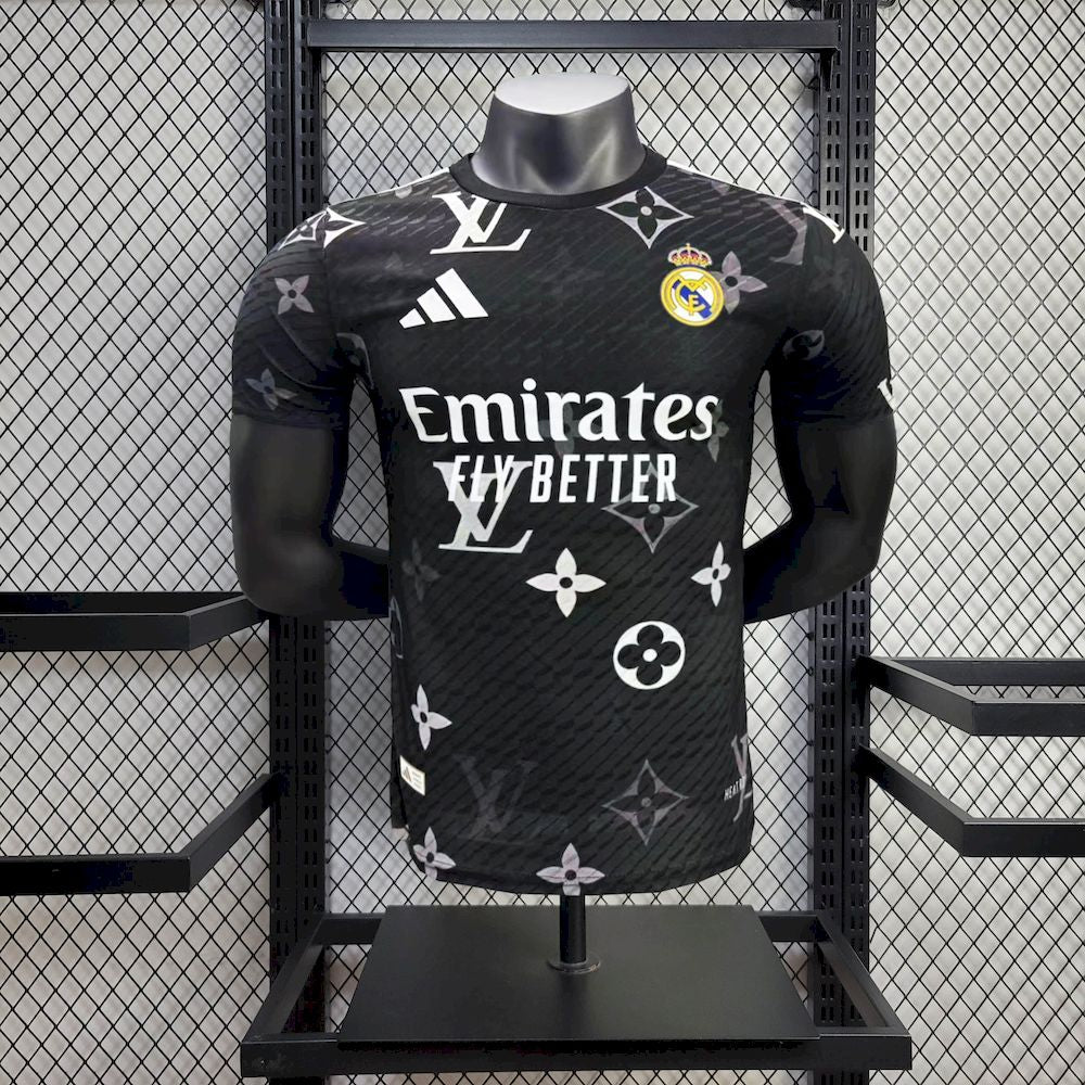 Real Madrid 2025/26 Black Louis Vuitton Jersey Player Version