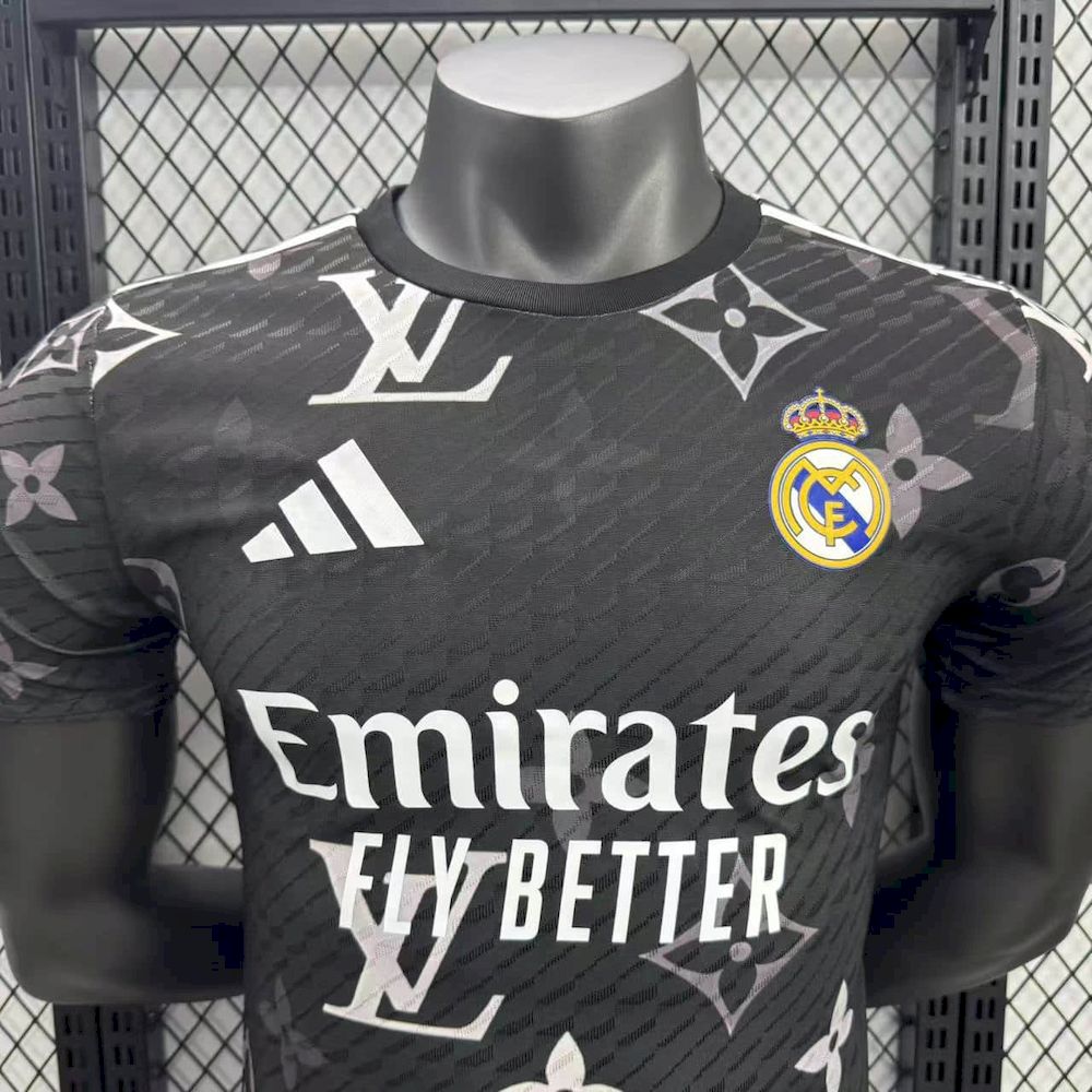 Real Madrid 2025/26 Black Louis Vuitton Jersey Player Version