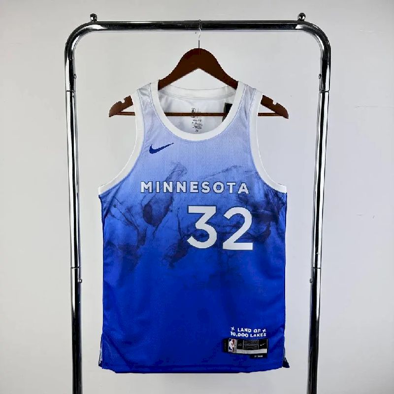 Camisa azul masculina Karl-Anthony Towns 2024 – Edição City