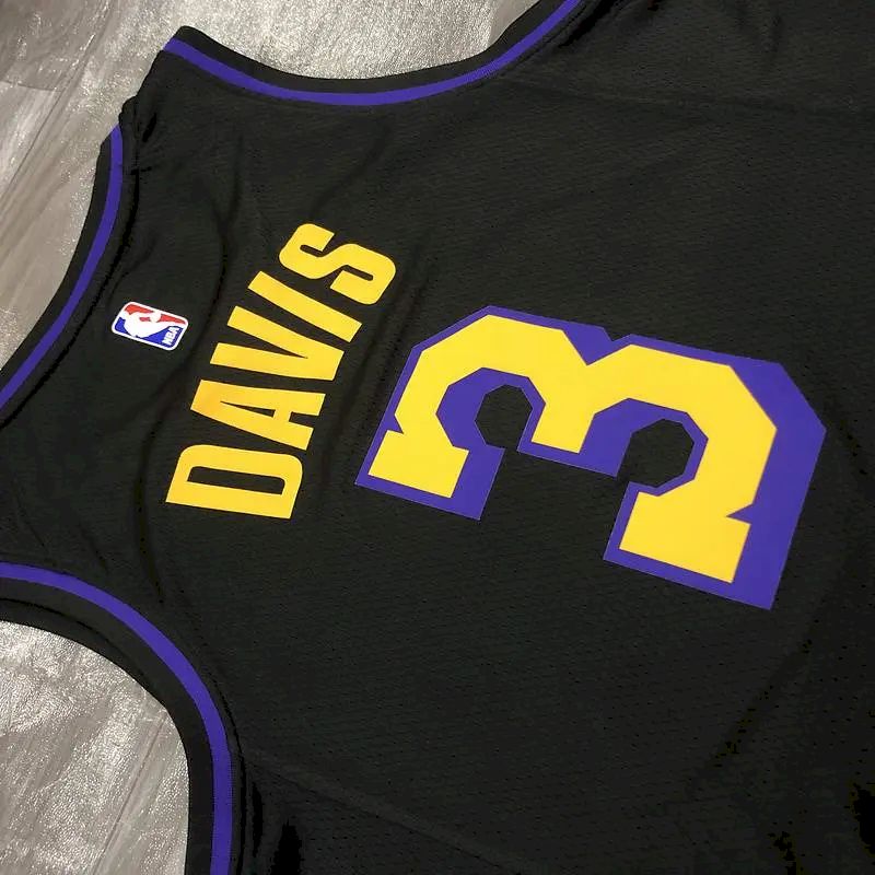 Camisa masculina Anthony Davis 2020-21 preta Swingman versão jogador – Noche Latina