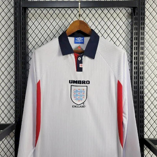 Camisa longa retrô da Inglaterra 1998 Home