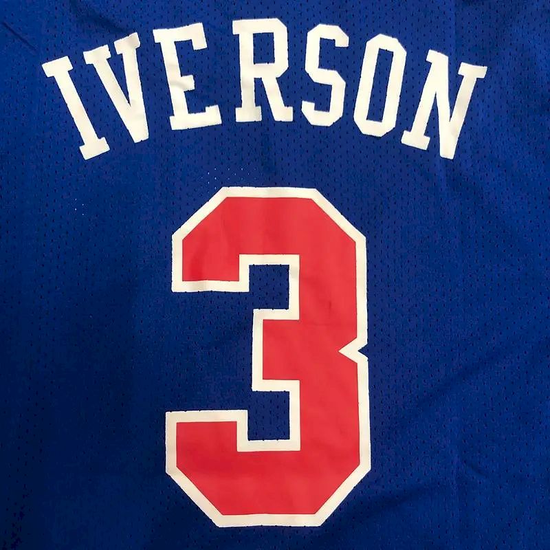 Allen Iverson Men’s Blue Player Jersey – Throwback Edition