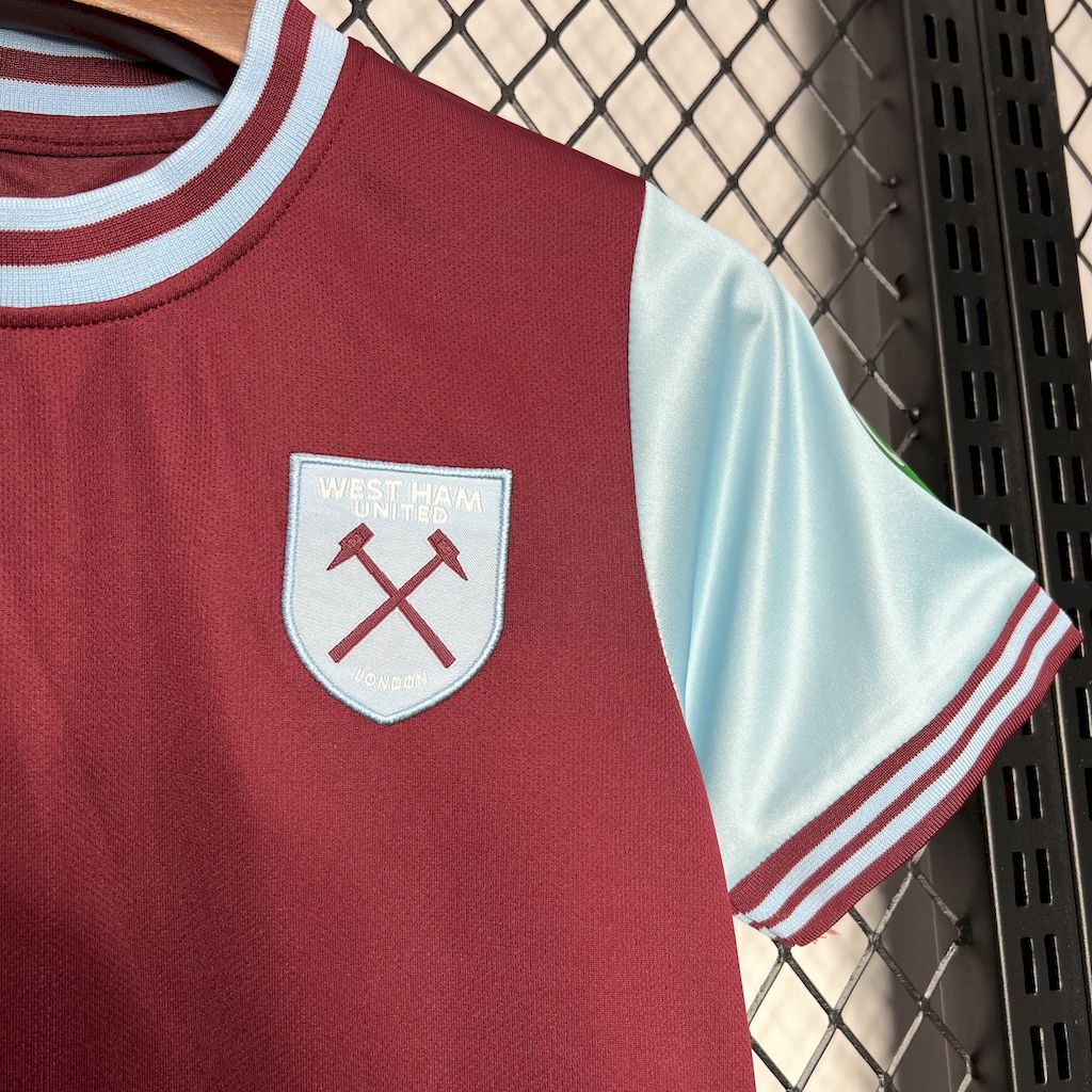 West Ham United 2024/25 Home With Sponsors Kids Kit