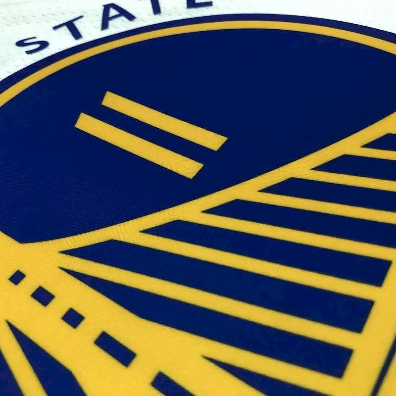 Camisa masculina Klay Thompson branca da equipe – Edição de 75º aniversário