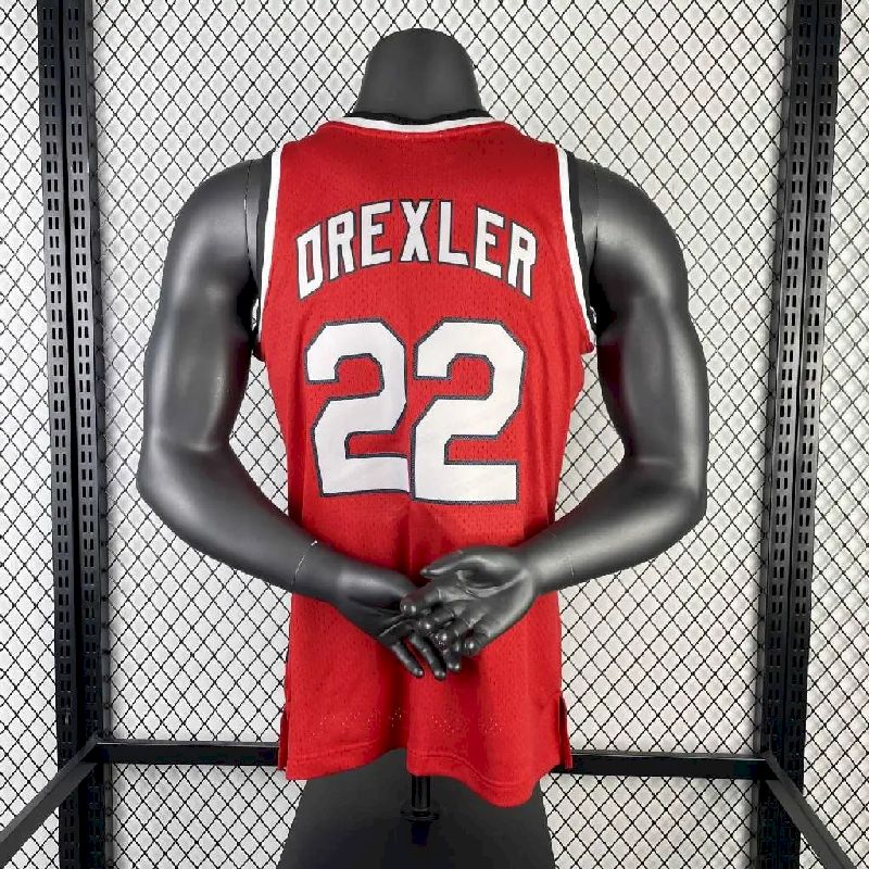 Men’s M&N 1983/84 Clyde Drexler Red Retro Jersey