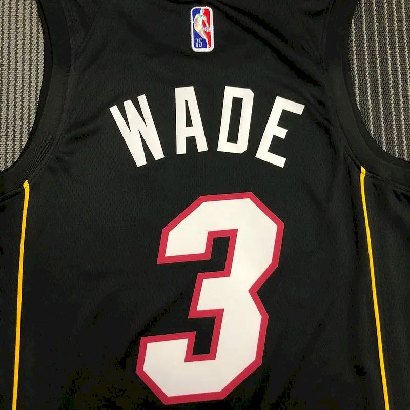 Men’s Dwyane Wade Black Team Jersey – 75th Anniversary City Edition