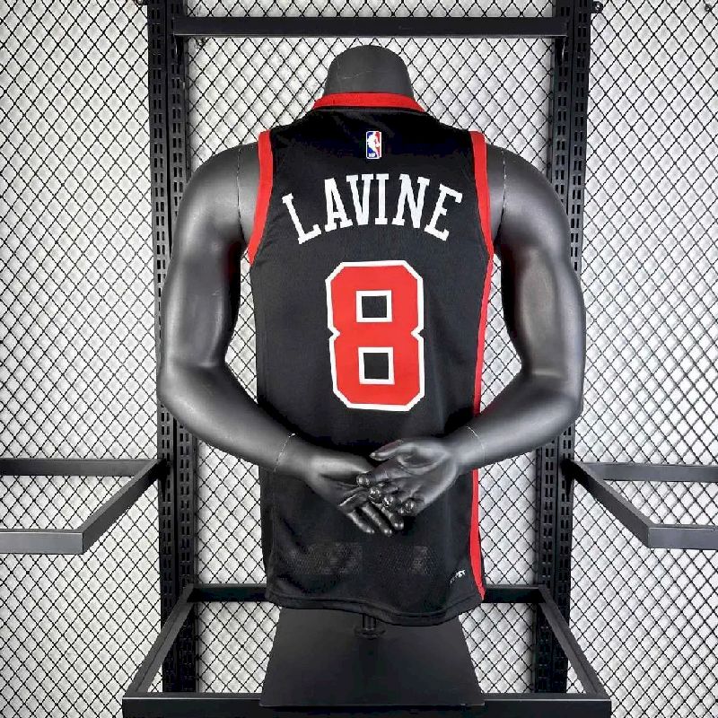 Camisa preta masculina Zach LaVine 2024 – Edição City