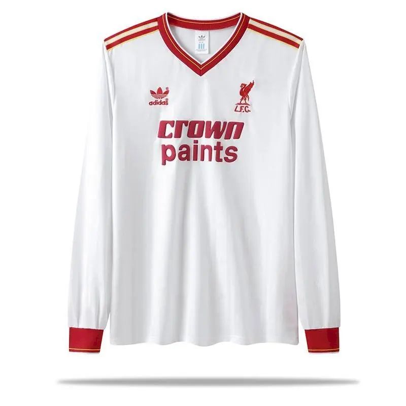 Camisa retrô de mangas compridas reserva do Liverpool 1985/87