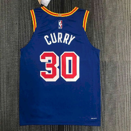 Camisa Stephen Curry Azul Retro Masculina – Edição Autêntica