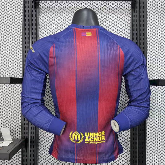 Barcelona 2025/26 Home Long Sleeves Jersey Player Version