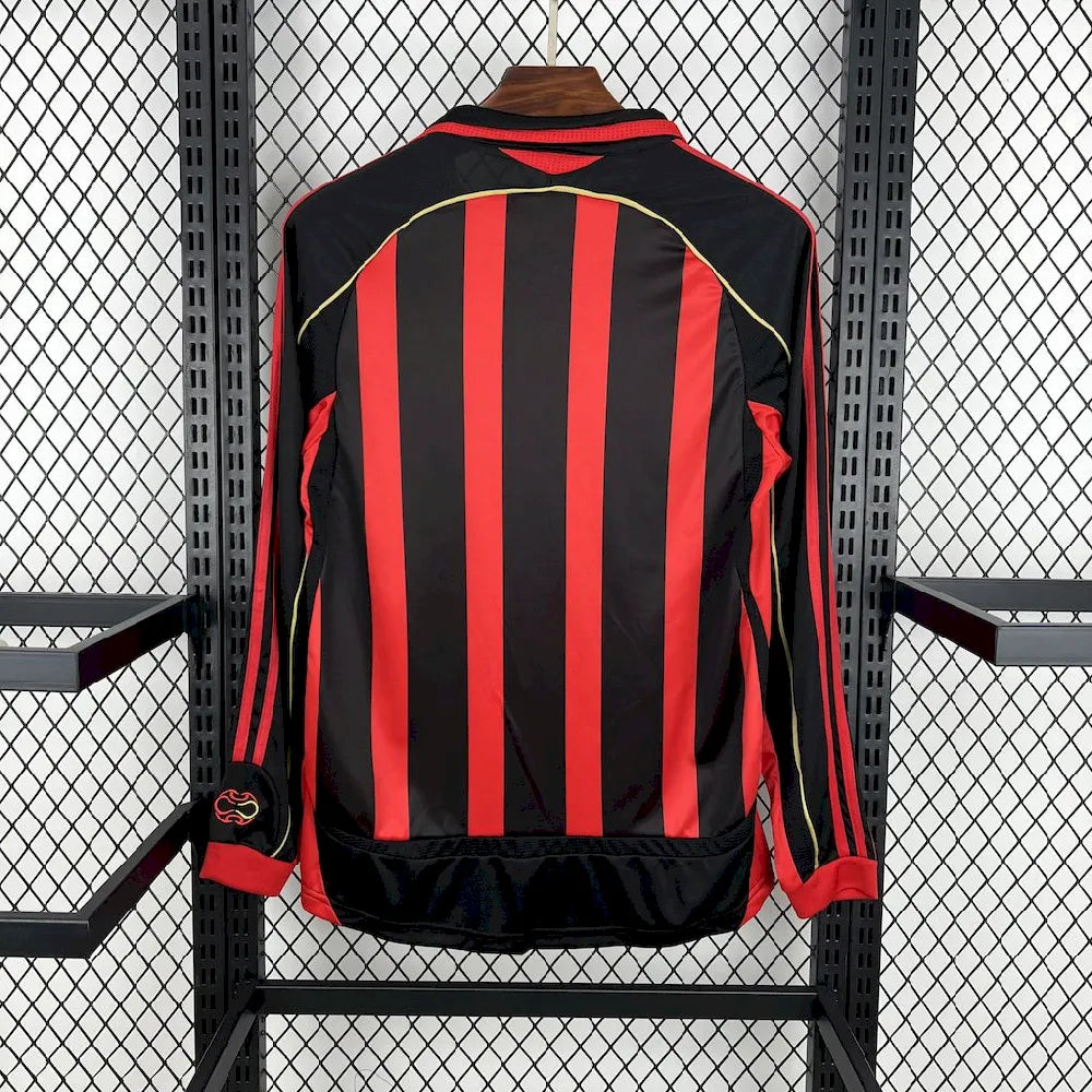 Camisa retrô de mangas compridas do AC Milan 2006/07 Home