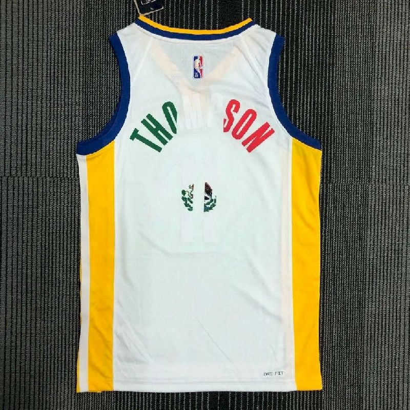 Camisa masculina Klay Thompson branca da equipe – Edição de 75º aniversário