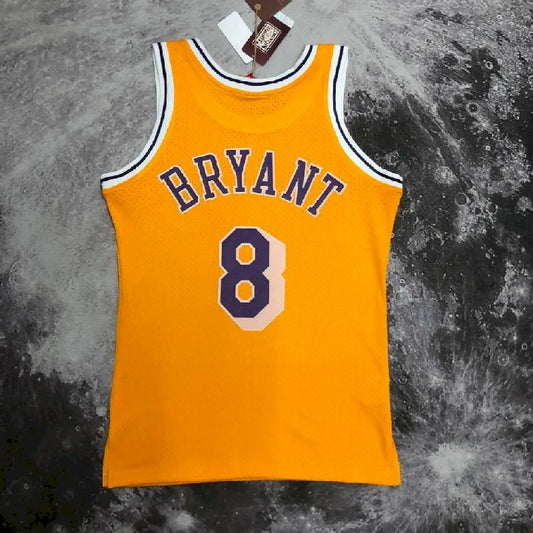 Camisa M&N Kobe Bryant amarela retrô masculina de 1997
